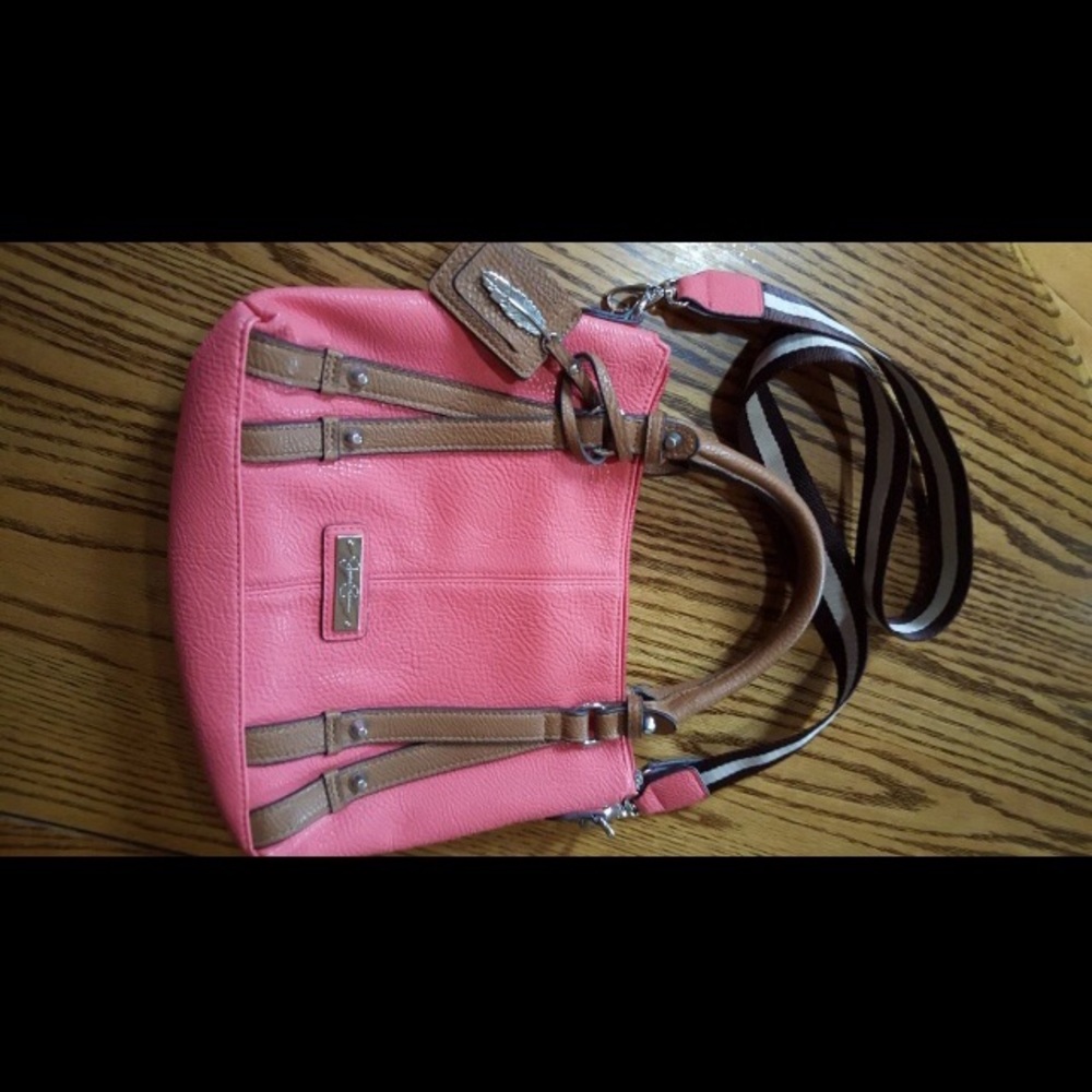 Jessica Simpson purse coral and brown